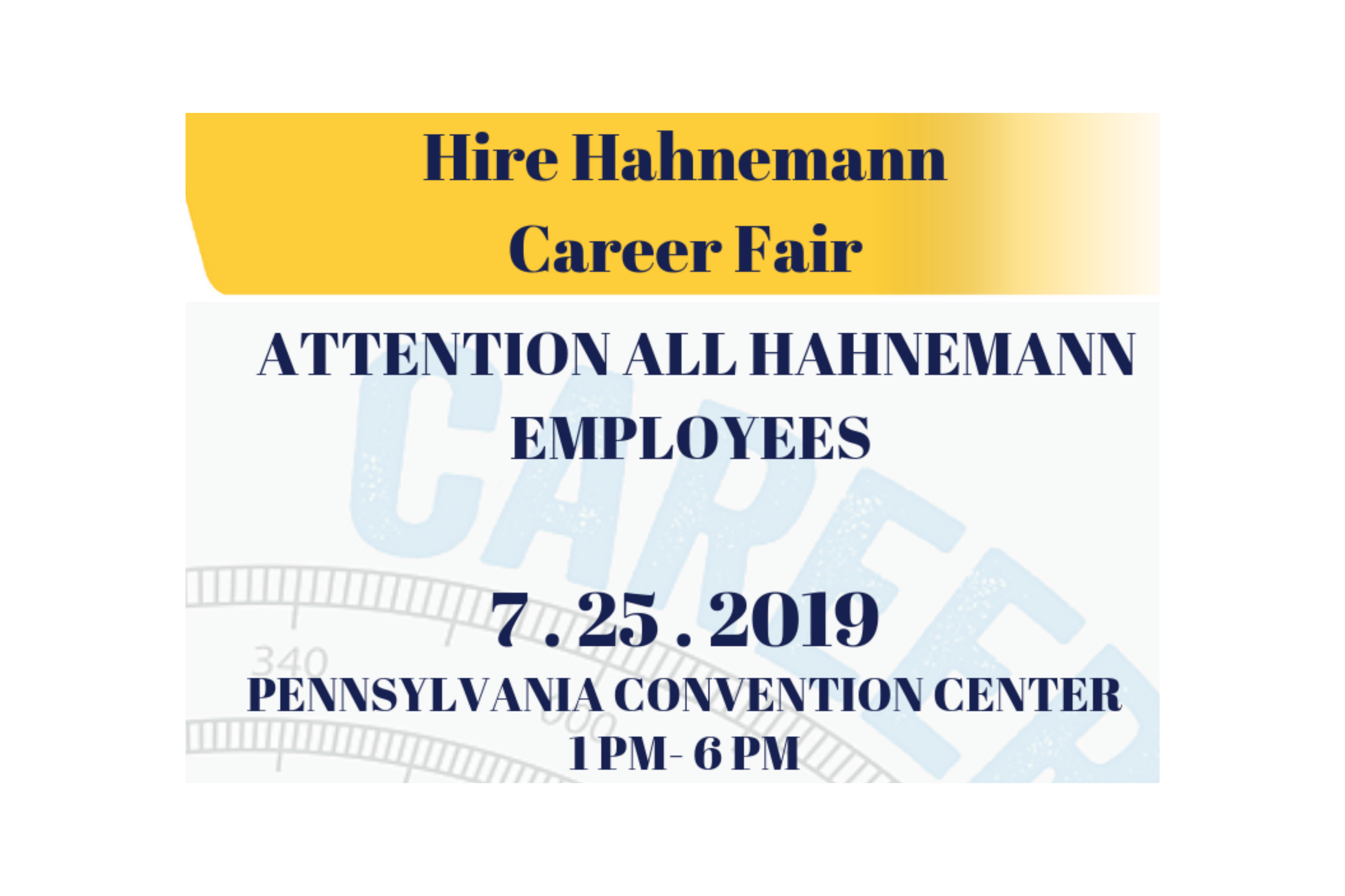 Hire Hahnemann Career Fair banner